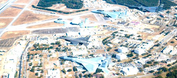 Aerial photograph of Eglin Air Force Base, provided for site context